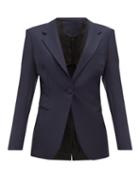 Matchesfashion.com Petar Petrov - Janis Single Breasted Contrast Back Wool Blazer - Womens - Black Navy