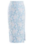 Rochas Floral Jacquard Pencil Skirt