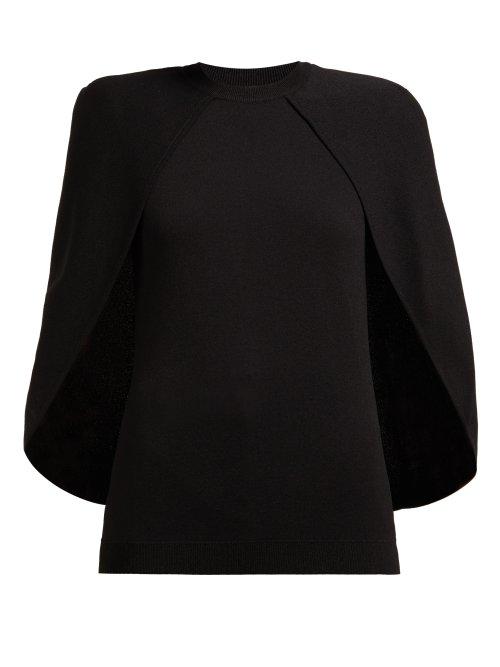 Matchesfashion.com Givenchy - Cape Panel Jersey Top - Womens - Black
