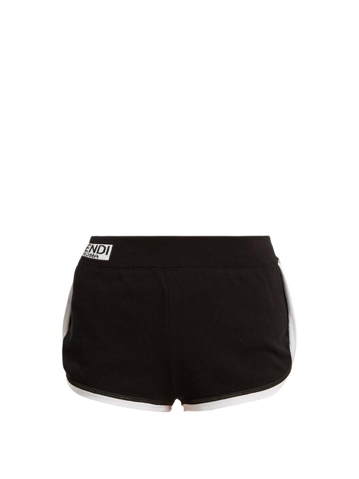 Fendi Logo-intarsia Cotton-knit Shorts