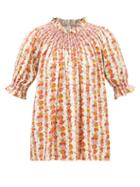 Loretta Caponi - Maria Hand-smocked Waist-tie Poplin Blouse - Womens - Red Print
