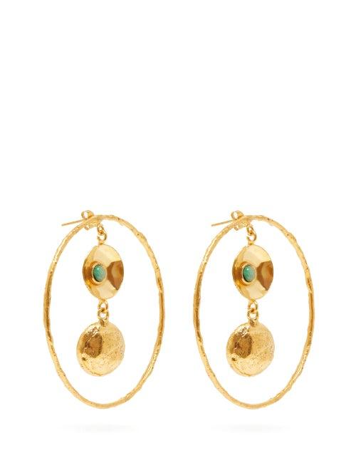 Matchesfashion.com Sylvia Toledano - Bo Dancing Curve Malachite Embellished Earrings - Womens - Green