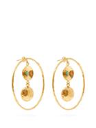 Matchesfashion.com Sylvia Toledano - Bo Dancing Curve Malachite Embellished Earrings - Womens - Green