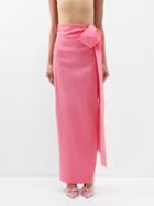 Bernadette - Bernard Bow-waist Taffeta Maxi Skirt - Womens - Mid Pink