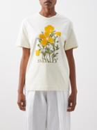 S.s. Daley - Poppy-print Organic-cotton Jersey T-shirt - Womens - White Multi