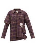 Mihara Yasuhiro - Deconstructed Ombr-check Flannel Shirt - Mens - Brown
