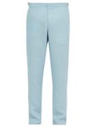 Matchesfashion.com Orlebar Brown - Griffon Slim Leg Linen Trousers - Mens - Light Blue