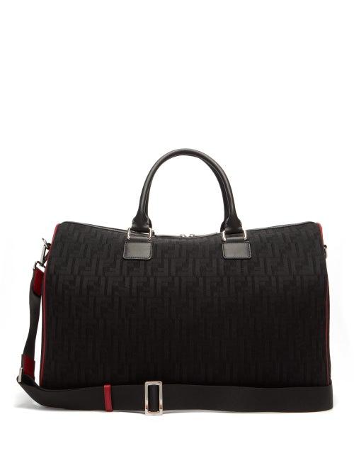 Matchesfashion.com Fendi - Leather-trimmed Ff-mesh Holdall - Mens - Black