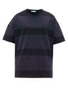 Matchesfashion.com Raey - Oversized Striped Cotton-jersey T-shirt - Mens - Navy Stripe