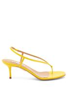 Matchesfashion.com Aquazzura - Divina 60 Leather Sandals - Womens - Yellow