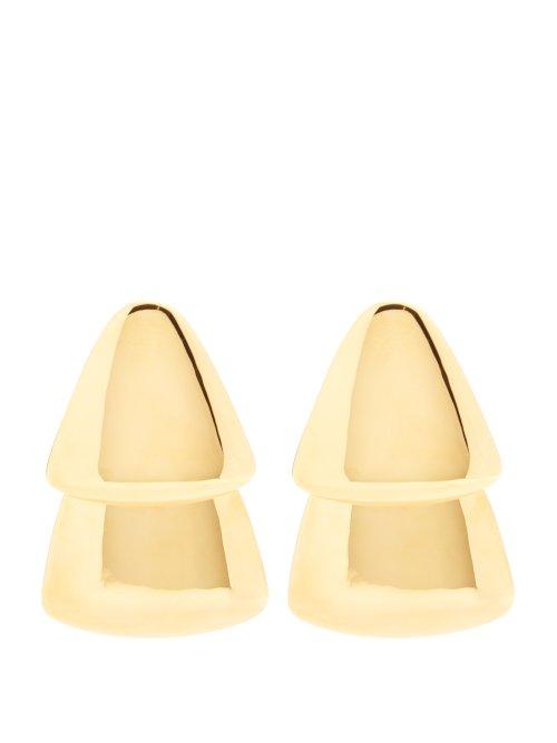 Matchesfashion.com Balenciaga - Layered Triangle Clip On Earrings - Womens - Gold