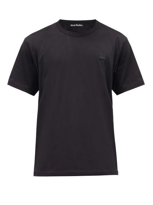 Matchesfashion.com Acne Studios - Nash Face Logo-appliqu Organic-cotton T-shirt - Mens - Black