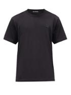 Matchesfashion.com Acne Studios - Nash Face Logo-appliqu Organic-cotton T-shirt - Mens - Black