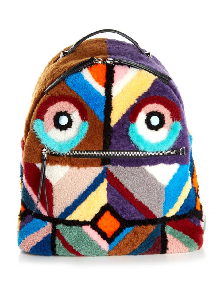 Fendi Zaino Shearling And Fur Backpack
