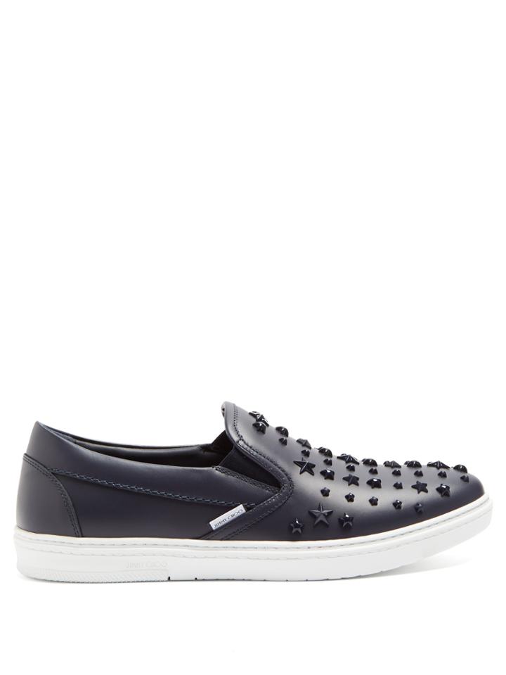 Jimmy Choo Grove Star-embellished Low-top Leather Trainers
