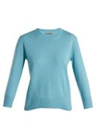 Matchesfashion.com Bottega Veneta - Ribbed Crew Neck Cashmere Sweater - Womens - Blue