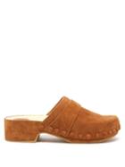 Chlo - Joy Suede Clogs - Womens - Brown