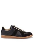 Maison Margiela - Replica Suede-panel Leather Trainers - Mens - Black Brown