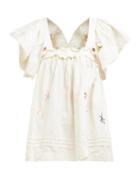 Matchesfashion.com Story Mfg - Aida Floral Embroidered Linen Blend Top - Womens - White Multi
