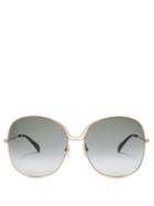 Matchesfashion.com Givenchy - Oversized Round Metal Sunglasses - Womens - Gold