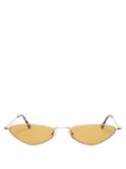 Matchesfashion.com Andy Wolf - Eliza Metal Oval Sunglasses - Womens - Light Brown