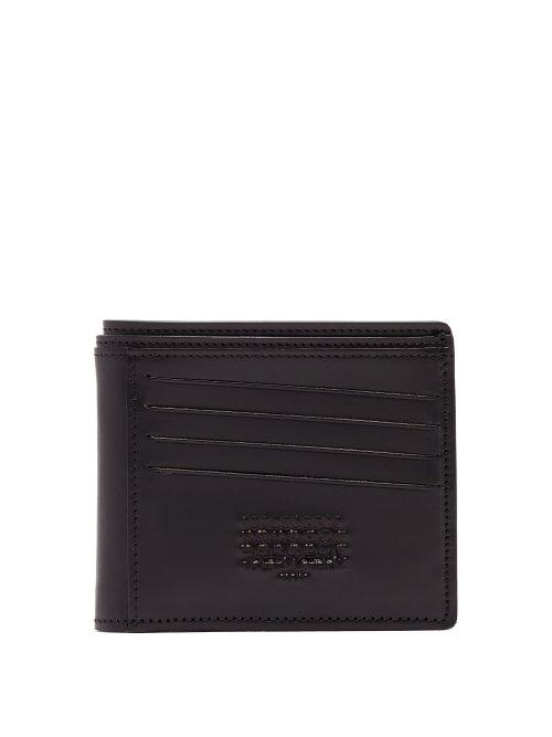 Matchesfashion.com Maison Margiela - Logo Embossed Leather Bi Fold Wallet - Mens - Black