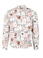 Matchesfashion.com Balenciaga - Card Print Slim Fit Poplin Shirt - Mens - Multi