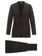 Matchesfashion.com Burberry - Single Breasted Wool Blend Crpe Suit - Mens - Black