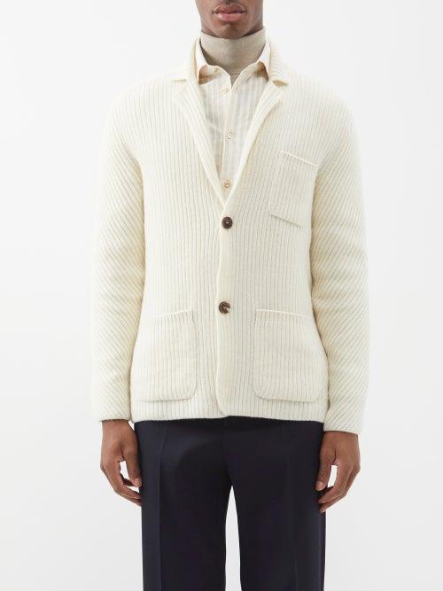 Brioni - Ribbed Cashmere Cardigan - Mens - Cream