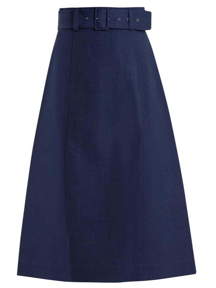 Sea High-rise Cotton Midi Skirt