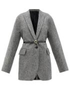 Matchesfashion.com Petar Petrov - Jaya Double-breasted Wool-tweed Jacket - Womens - Grey