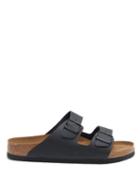 Mens Shoes Birkenstock - Arizona Two-strap Leather Slides - Mens - Black