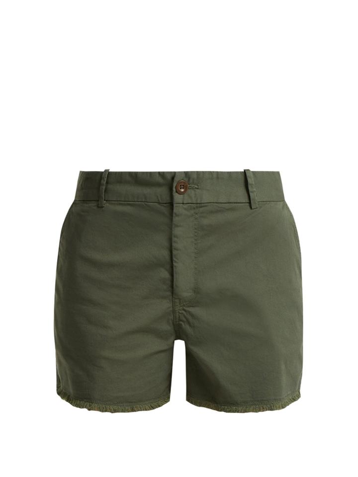 Nili Lotan Carpenter Cotton-blend Frayed Shorts
