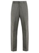 Lanvin Wide-leg Checked Wool Trousers