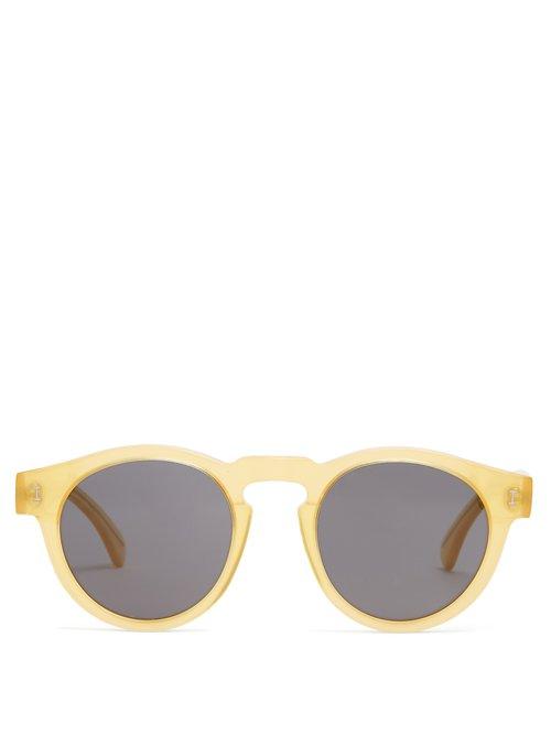 Matchesfashion.com Illesteva - Leonard Round Frame Sunglasses - Mens - Yellow