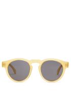 Matchesfashion.com Illesteva - Leonard Round Frame Sunglasses - Mens - Yellow