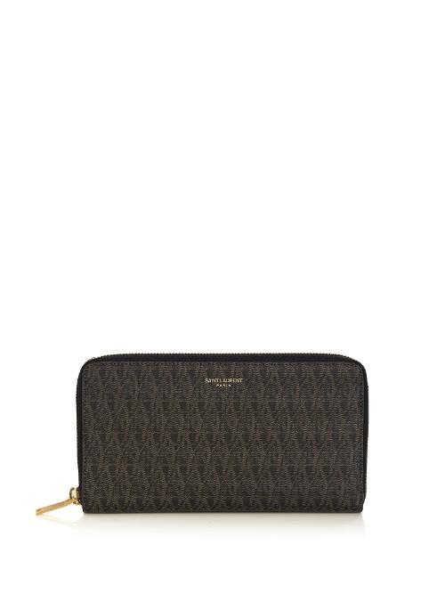 Saint Laurent Monogram-print Zip-around Wallet