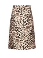 Matchesfashion.com Prada - Leopard Print Wool Twill Skirt - Womens - Leopard