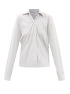 Lemaire - Striped Cotton Shirt - Womens - White Black