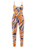 Emilio Pucci - Vortici-print Jersey Jumpsuit - Womens - Navy Print