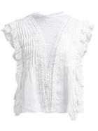 Matchesfashion.com Isabel Marant - Roya Crochet Insert Voile Blouse - Womens - White