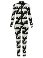 Matchesfashion.com Perfect Moment - Bear Print Merino Wool Jumpsuit - Womens - Black