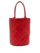 Matchesfashion.com Dragon Diffusion - Jacky Woven-leather Bucket Bag - Womens - Red