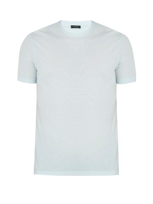 Matchesfashion.com Zanone - Cotton Jersey T Shirt - Mens - Light Blue