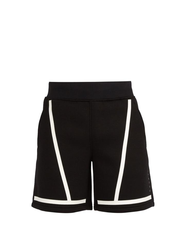 Blackbarrett By Neil Barrett Mid-rise Line-print Jersey Shorts