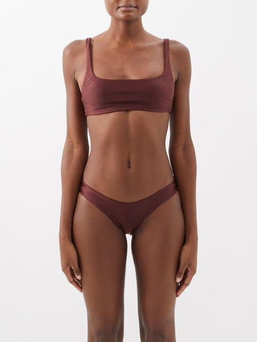 Haight - Thidu Square-neck Bikini Top - Womens - Brown