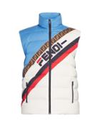 Matchesfashion.com Fendi - Mania Logo Print Down Filled Gilet - Mens - White Multi