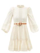 Zimmermann - Tropicana Pintucked Cotton-voile Dress - Womens - Cream