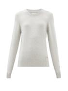 Matchesfashion.com Barrie - Logo Plaque Cashmere Sweater - Womens - Light Grey