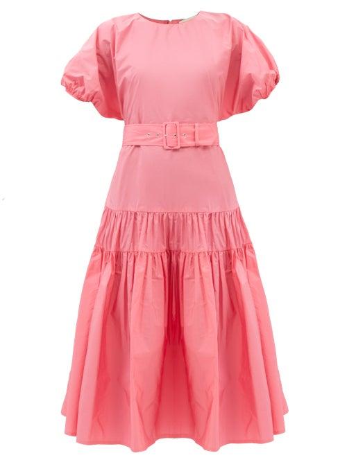 Molly Goddard - Naomi Belted Poplin Dress - Womens - Pink